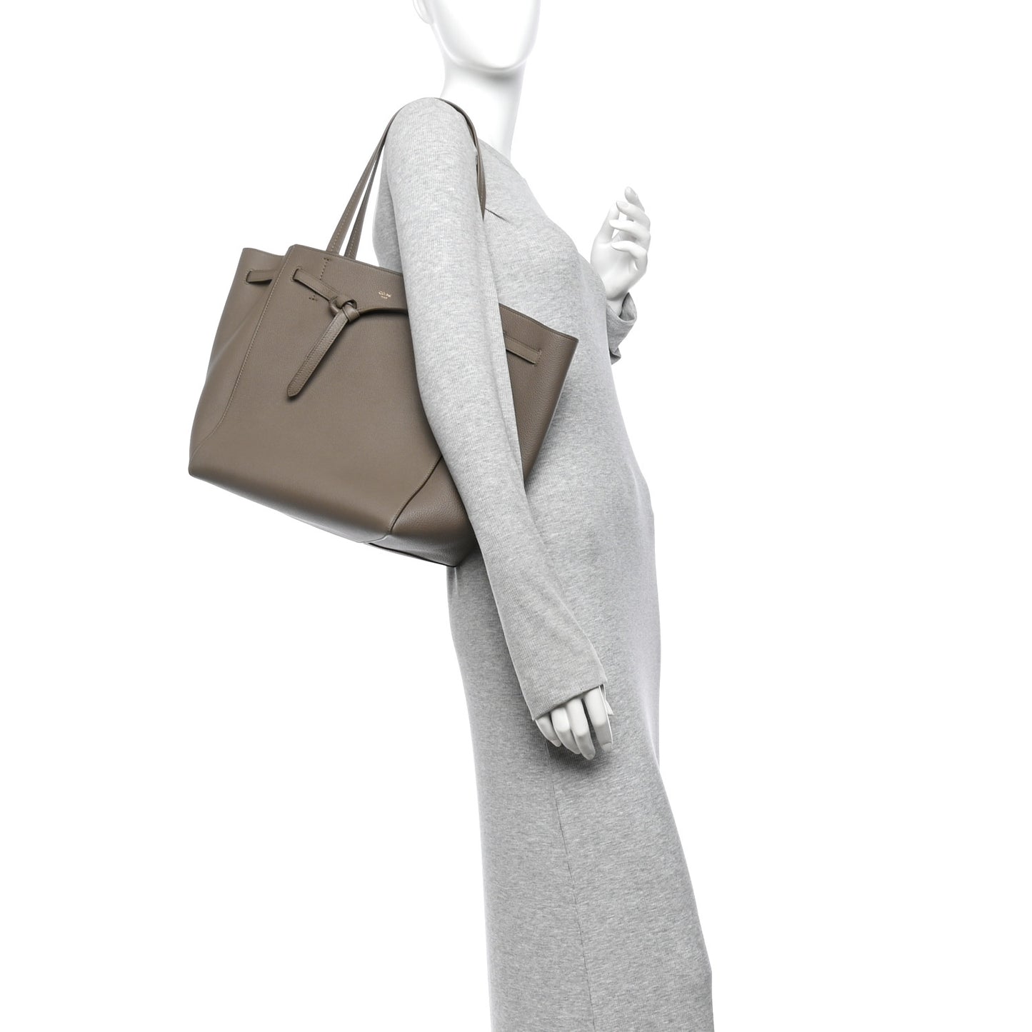 Soft Grained Calfskin Medium Belt Cabas Phantom Taupe