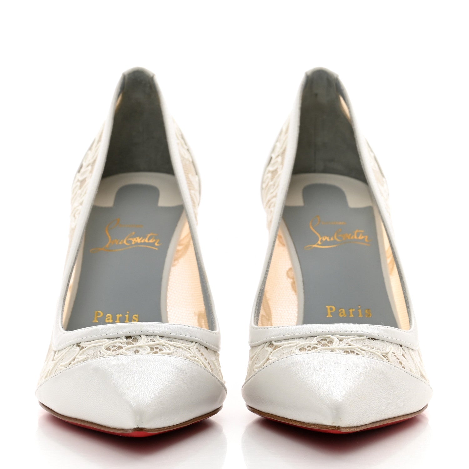 Christian Louboutin Kid Rete Lace Galativi 85 Pumps 38 White 2 of 8