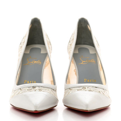 Christian Louboutin Kid Rete Lace Galativi 85 Pumps 38 White 2 of 8