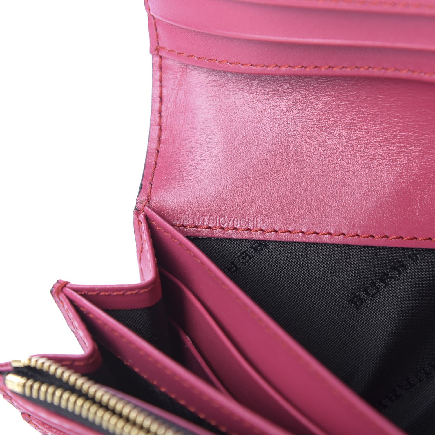 Burberry Signature Grain Calfskin Check Embossed Porter Continental Wallet Dark Plum 10 of 10