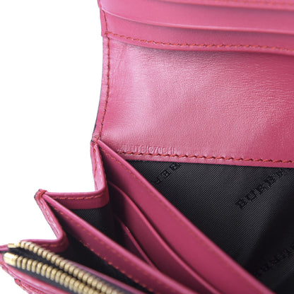 Burberry Signature Grain Calfskin Check Embossed Porter Continental Wallet Dark Plum 10 of 10