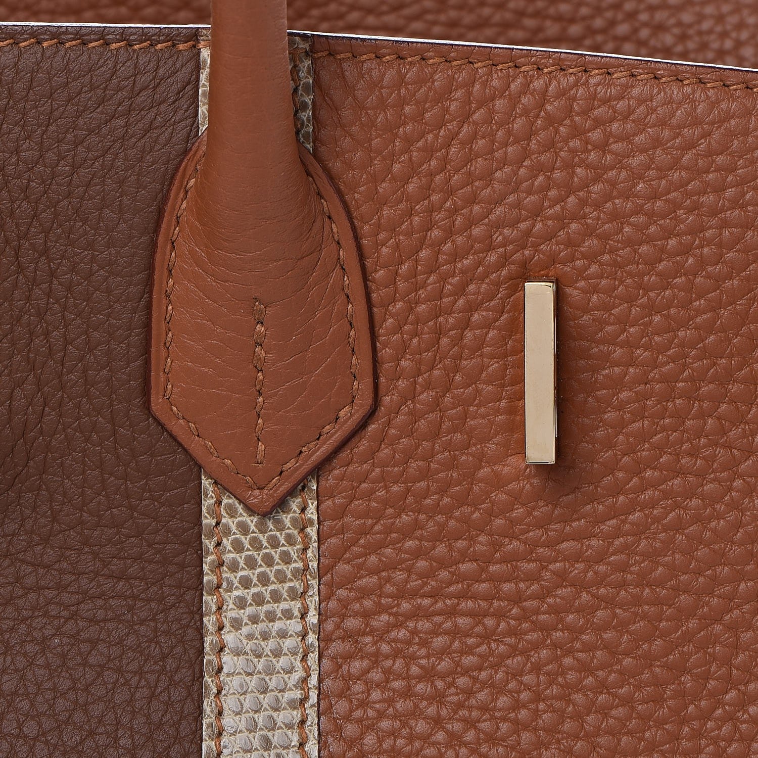 Hermes Taurillon Clemence Lizard Club Birkin 30 Gold Marron D'Inde 13 of 34