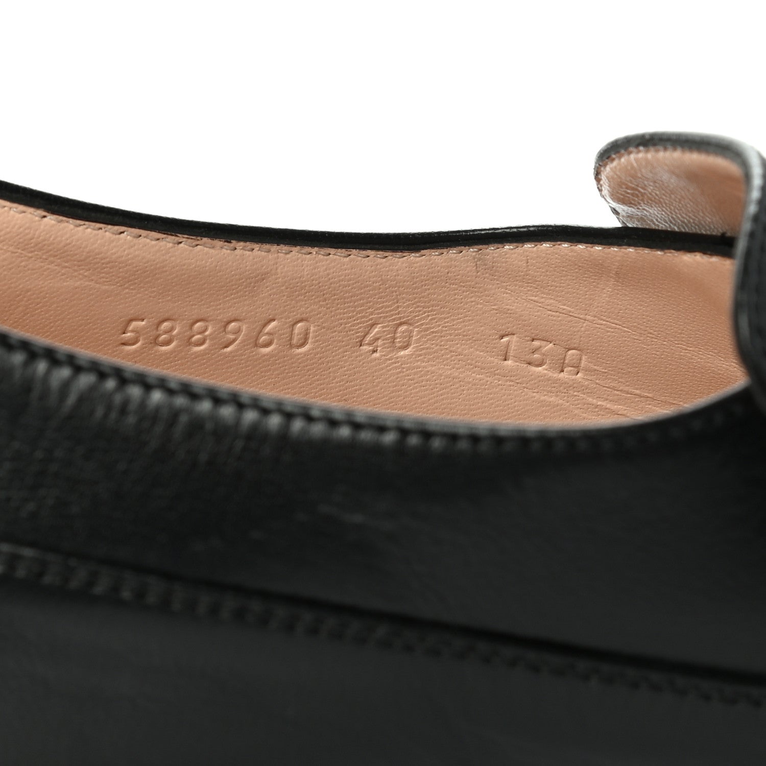 Gucci Goatskin Womens Chain Mid-Heel Loafers 40 Black 9 of 9