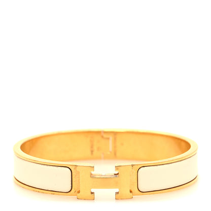 Hermes Enamel Narrow Clic Clac H Bracelet GM Craie 1 of 4
