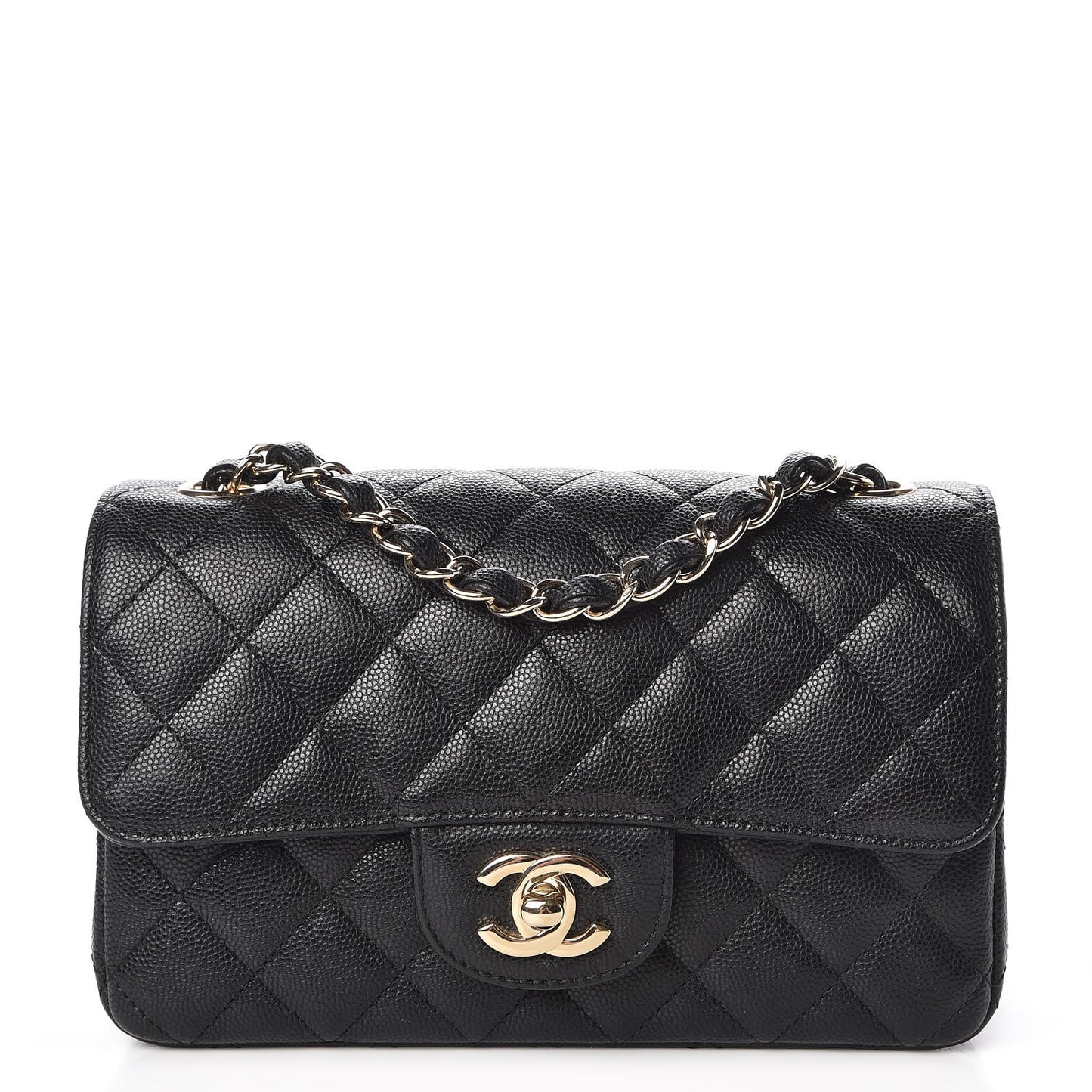 Caviar Quilted Mini Rectangular Flap Black