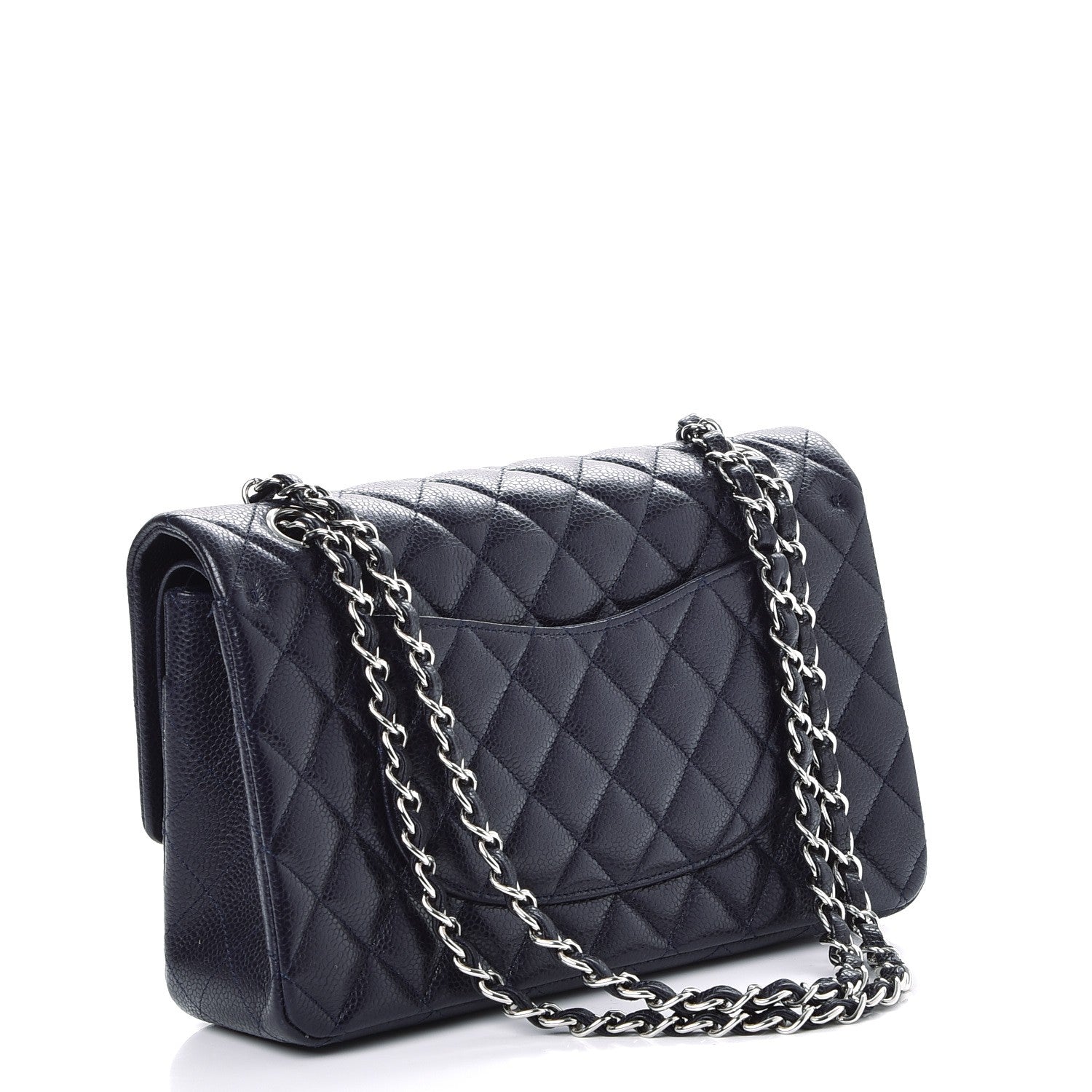 Chanel Caviar Quilted Medium Double Flap Navy 3 of 7