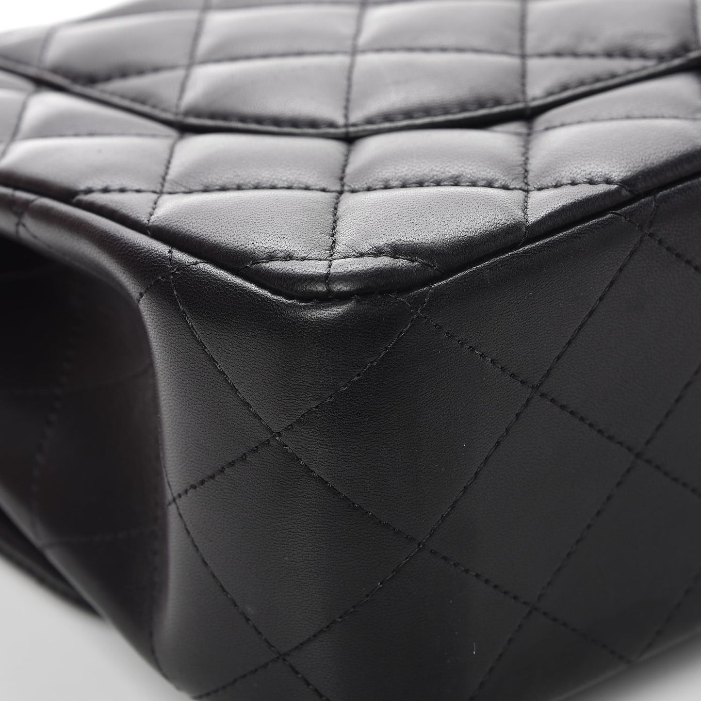 Lambskin Quilted Jumbo Double Flap Black