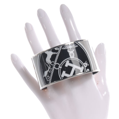 Hermes Enamel Printed Ex Libris Extra Wide Bracelet 70 2 of 5