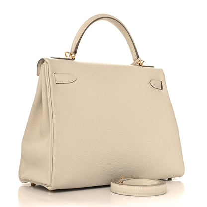 Hermes Togo Kelly Retourne 32 Craie 2 of 10