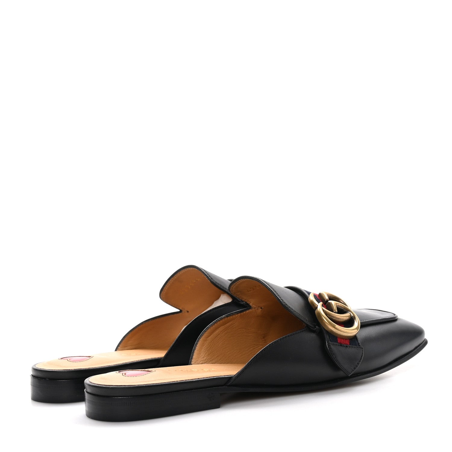 Gucci Calfskin Web Womens Peyton GG Slippers 36 Black 4 of 9