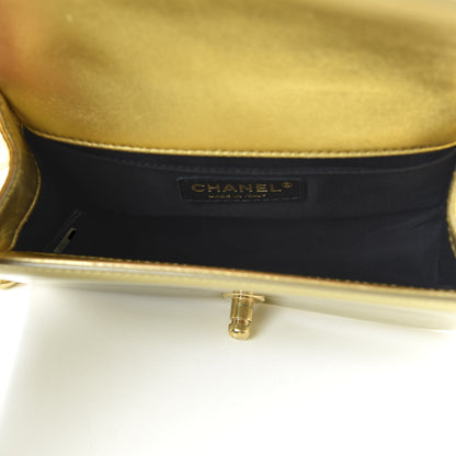 Chanel Metallic Patent Calfskin Quilted Small Boy Flap Gold 5 of 11