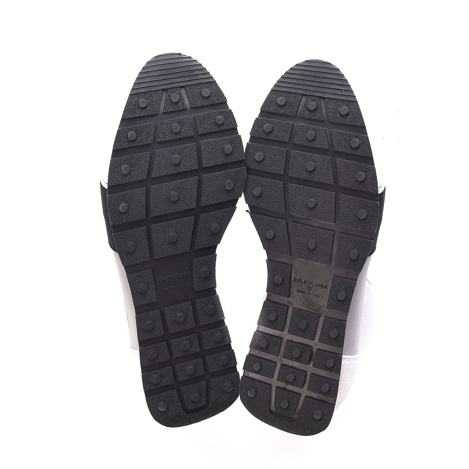 Balenciaga Mesh Calfskin Neoprene Suede Womens Race Runner Sneakers 37 White Black Gris 5 of 9