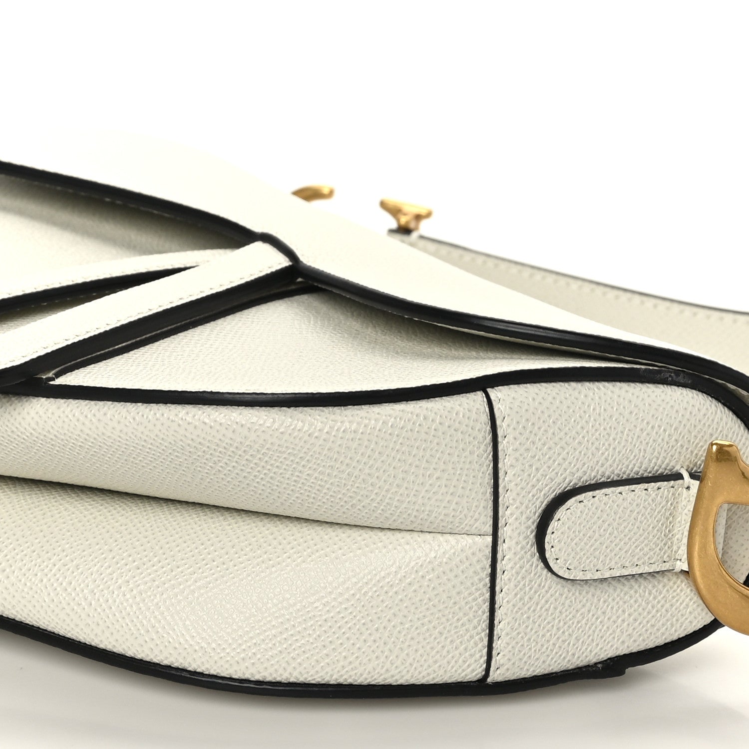 Christian Dior Grained Calfskin Saddle Bag White 9 of 9
