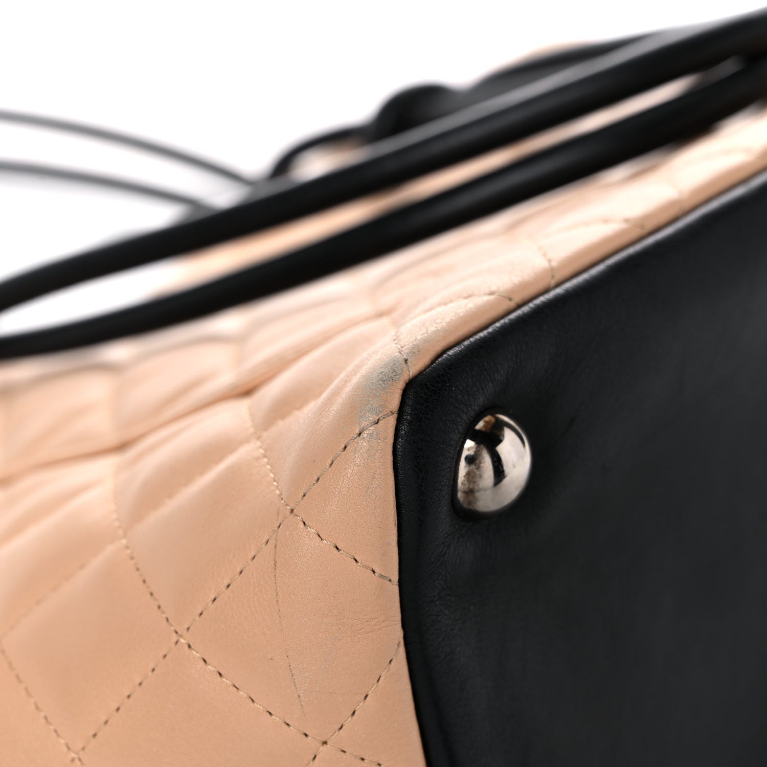 Chanel Calfskin Quilted Large Cambon Tote Beige Black 10 of 21