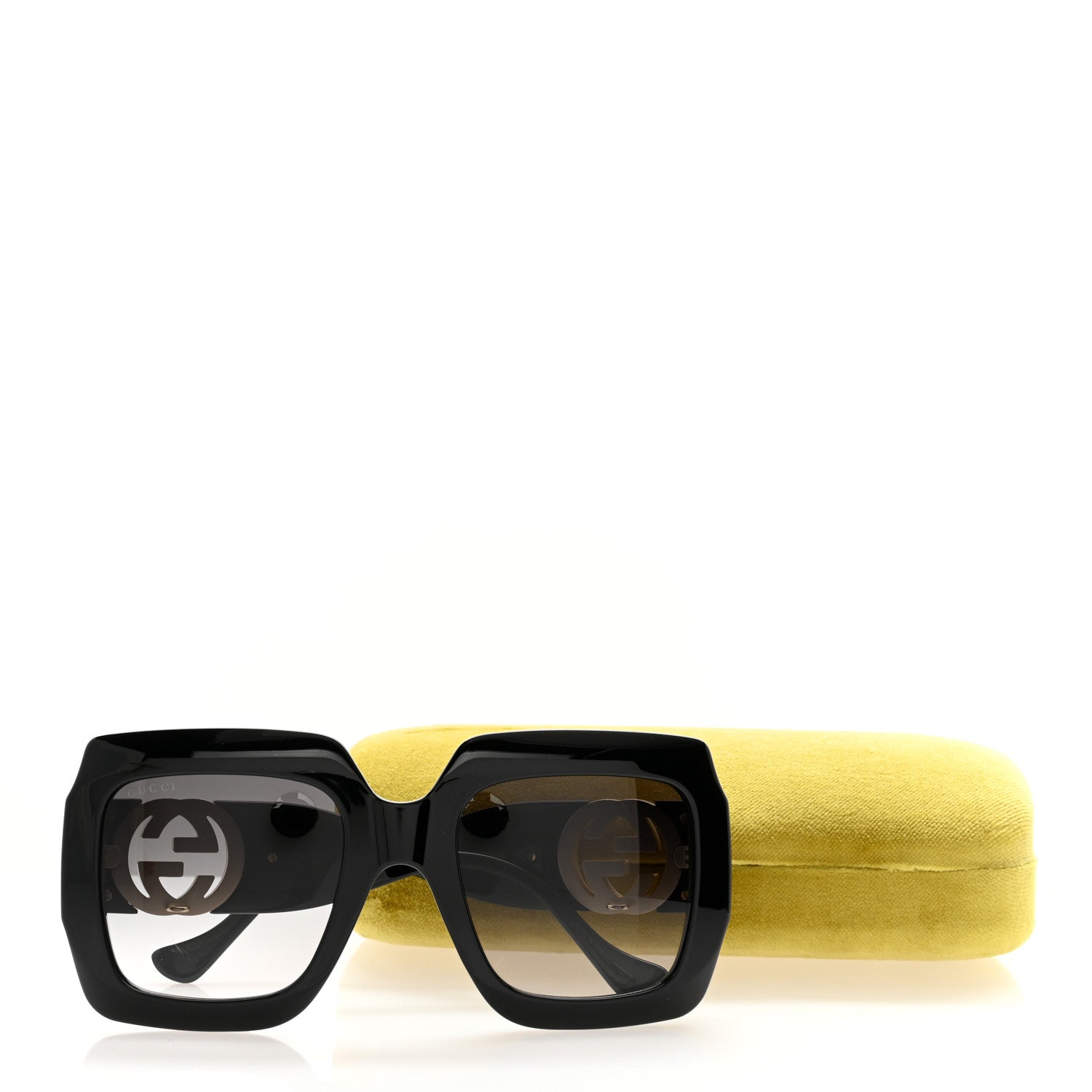 Gucci Acetate Rectangular Frame Chain Sunglasses GG1022S Black 8 of 8