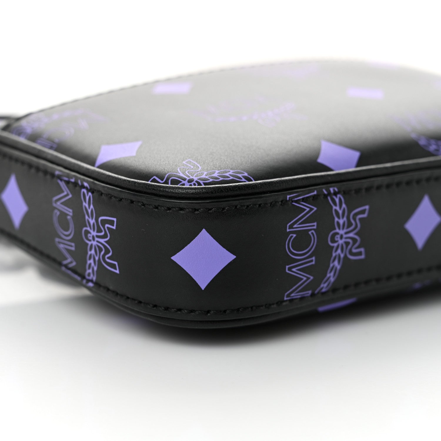 MCM Calfskin Color Splash Pouch on Chain Dahlia Purple 8 of 11