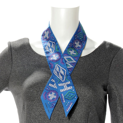 Hermes Silk Kelly En Perles Twilly Bleu 3 of 6