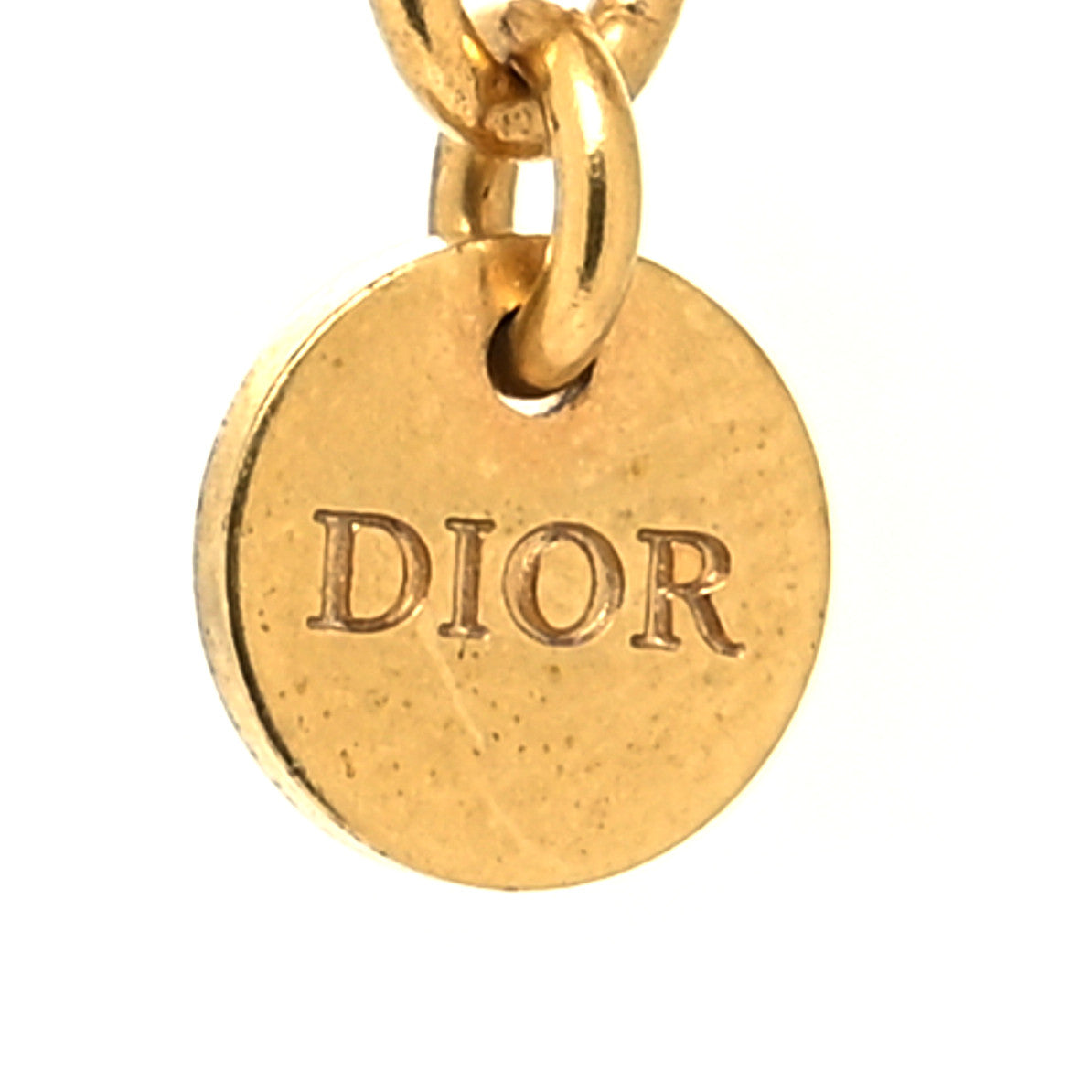 Metal Crystal Petite CD Necklace Gold