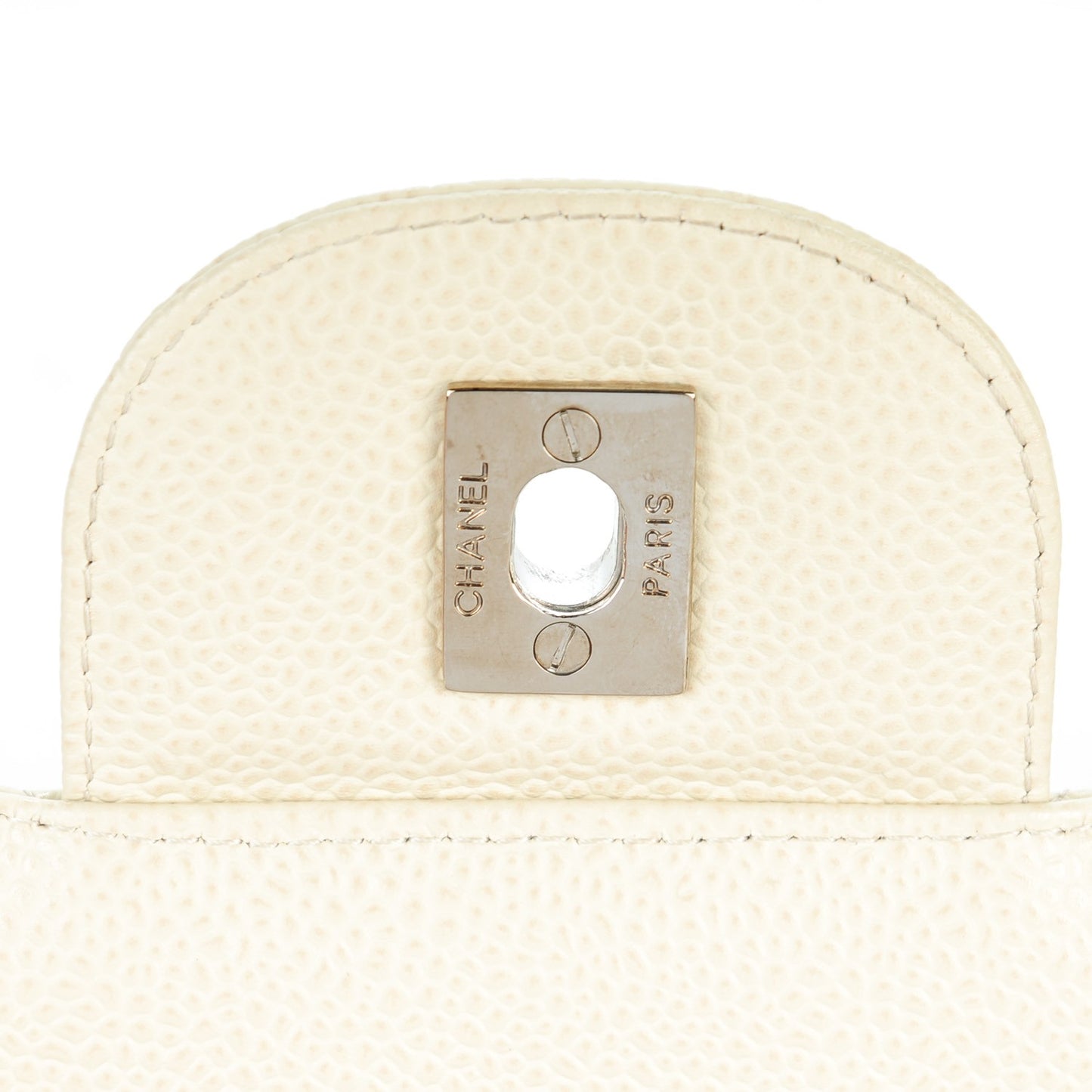 Caviar Jumbo Single Flap w Bijoux Chain White