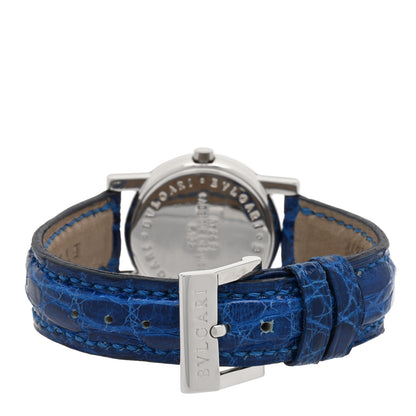 Bulgari Platinum Alligator 26mm Anfiteatro Quartz Watch Blue 3 of 4