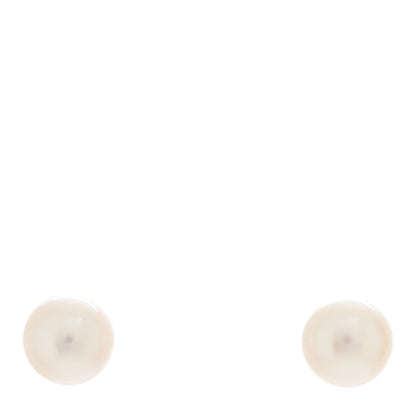 Tiffany 18K White Gold Akoya Pearl 6-6.5mm Signature Earrings 1 of 5