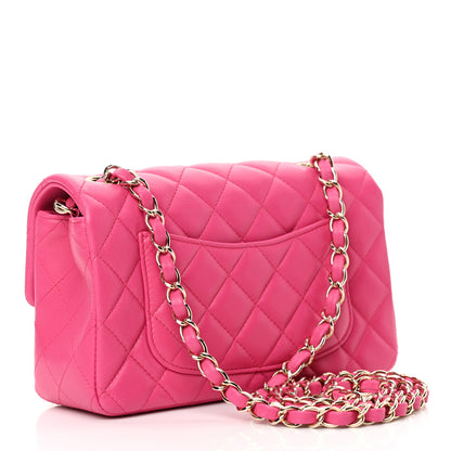 Chanel Lambskin Quilted Mini Rectangular Flap Fuchsia 4 of 20
