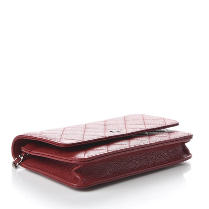 Chanel Caviar Quilted Wallet On Chain WOC Red 4 of 11