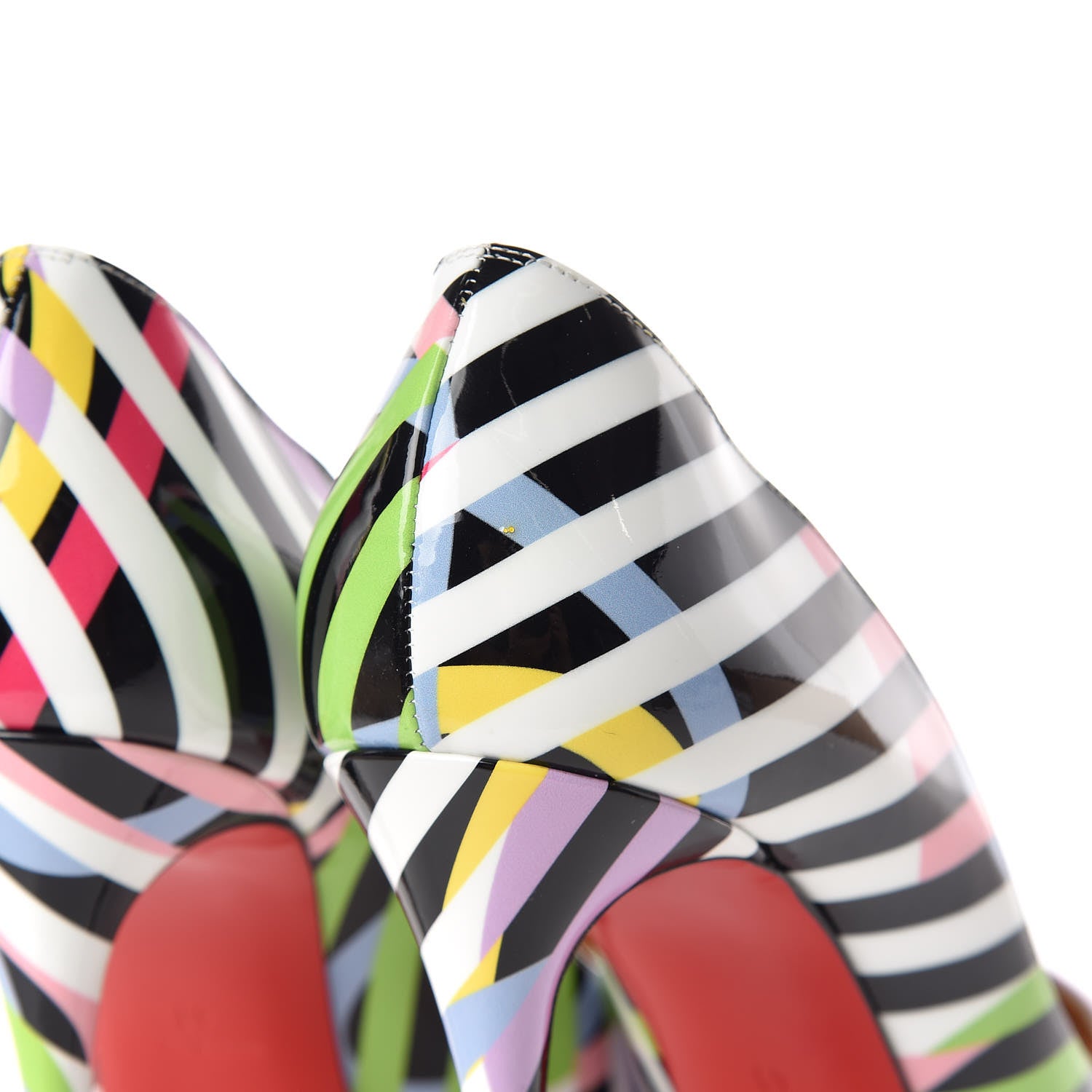 Christian Louboutin Patent Cinestripes Pigalle Follies 100 Pumps 41 Multi 9 of 13