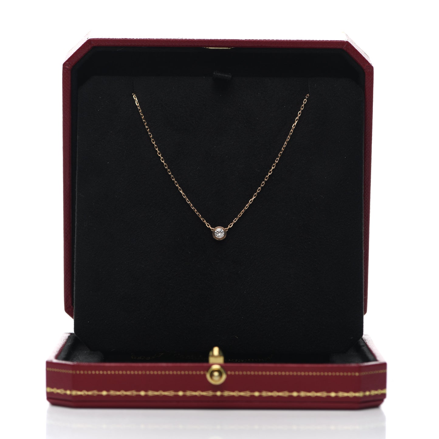 18K Pink Gold Diamond LM D'Amour Pendant Necklace
