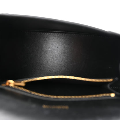 Balenciaga Shiny Calfskin Crocodile Embossed Small Hourglass Top Handle Bag Black 5 of 10