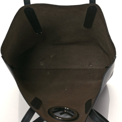 Fendi Vitello Vienna Enamel F is Fendi Shopping Tote Black Taupe 5 of 14