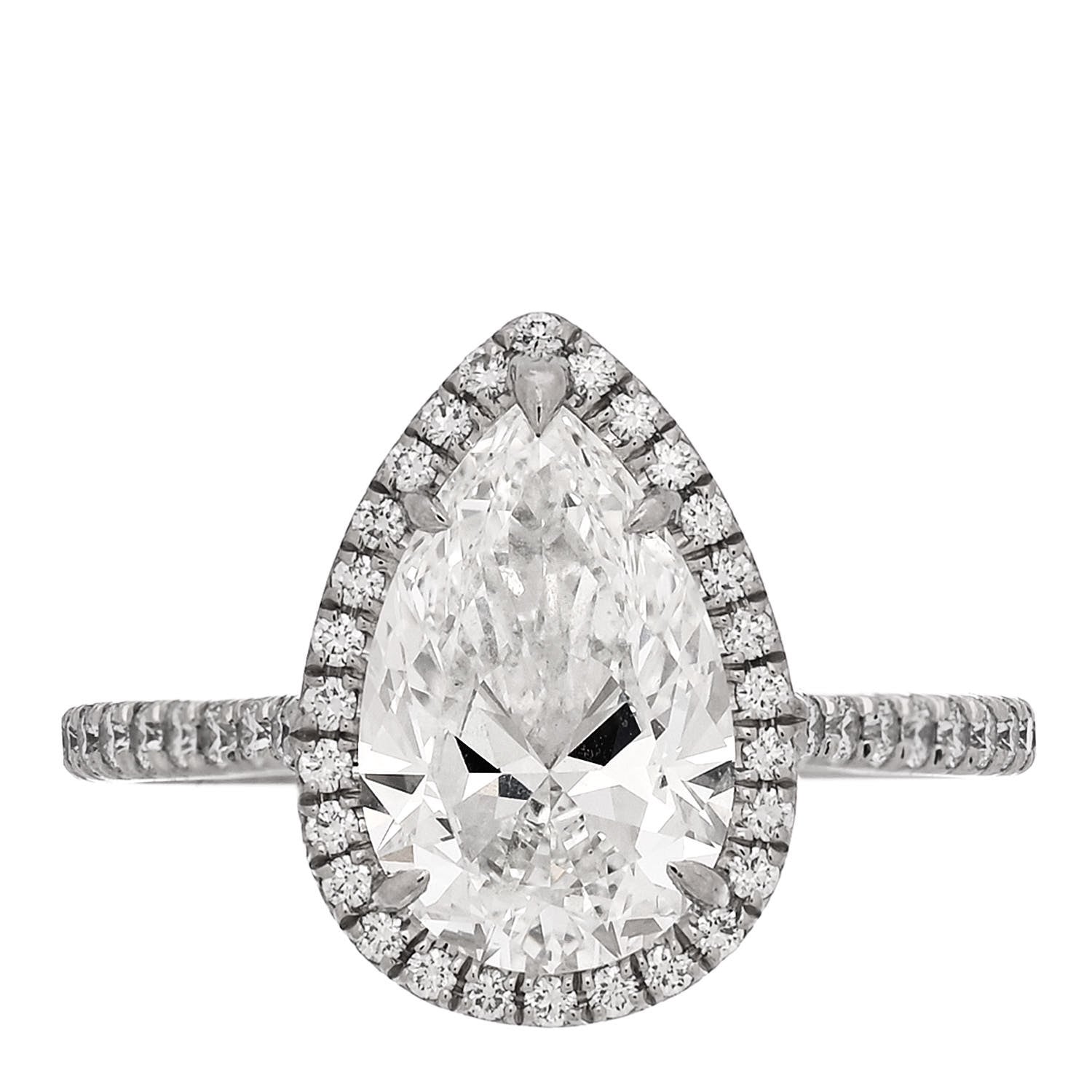 Tiffany Platinum Diamond 2.04ct Soleste Pear Cut Ring 52 6 1 of 7
