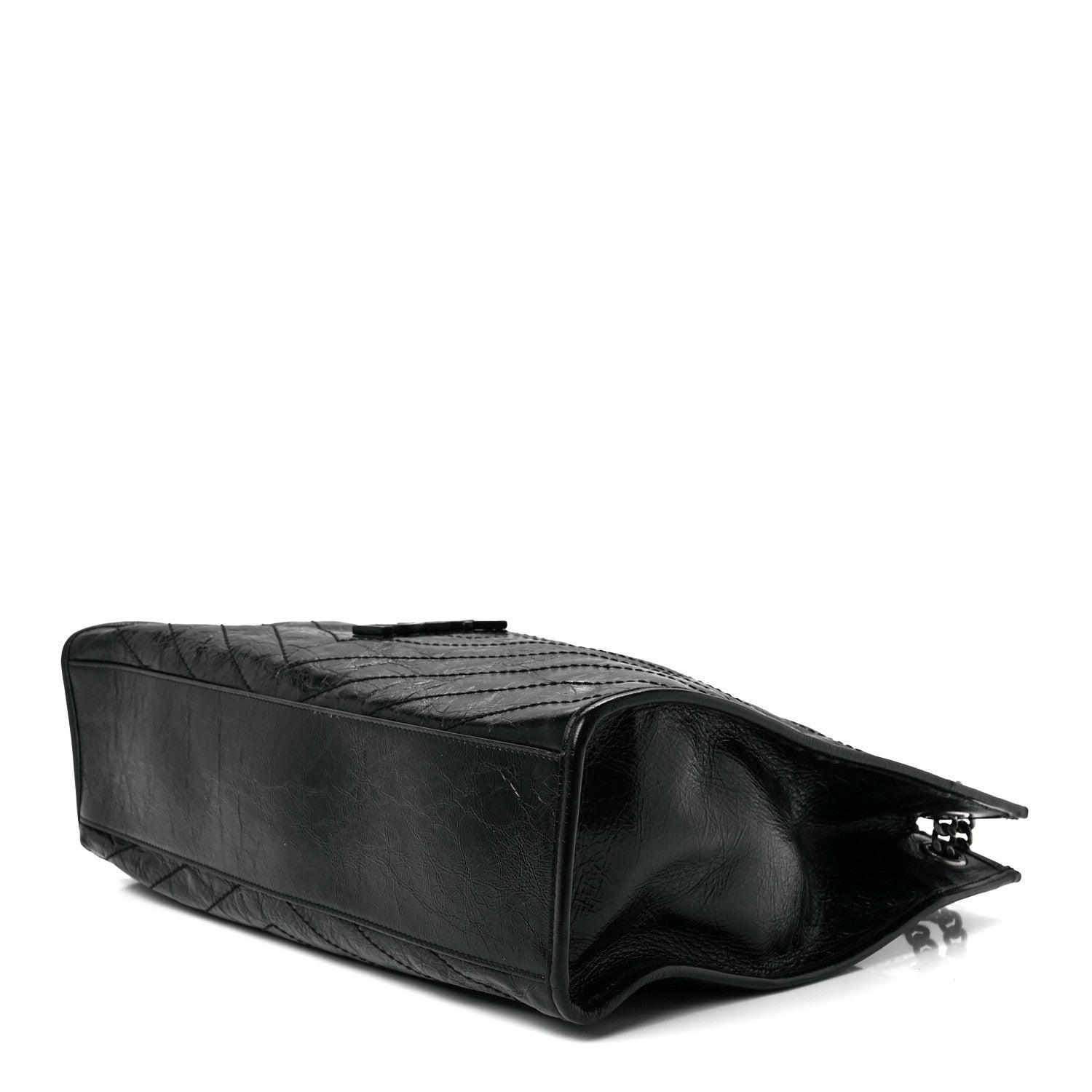 Saint Laurent Crinkled Calfskin Matelasse Monogram Niki Shoulder Bag Black 9 of 11