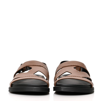 Hermes Calfskin Womens Delphes Sandals 41 Gold 2 of 8