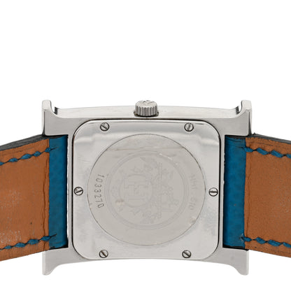 Hermes Stainless Steel Lizard 26mm Heure H Hour Quartz Watch Mykonos 4 of 4