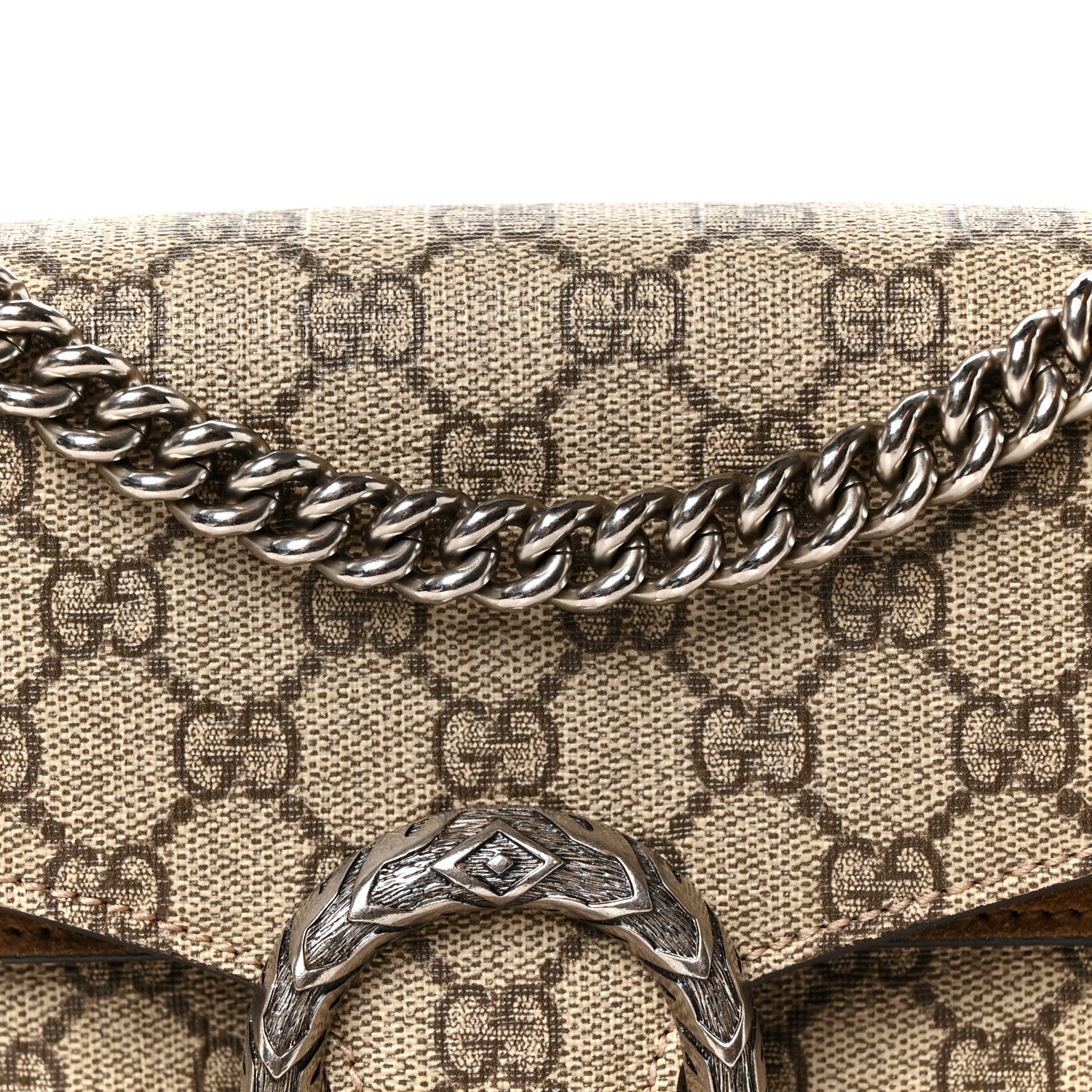 Gucci GG Supreme Monogram Small Dionysus Shoulder Bag Taupe 8 of 10