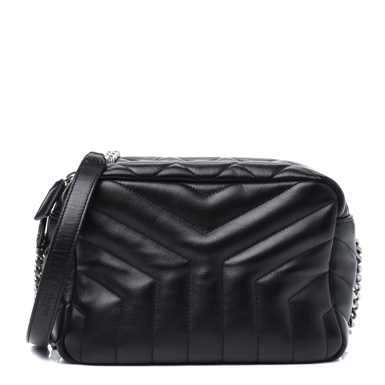 Saint Laurent Calfskin Y Quilted Monogram Small Loulou Bowling Bag Black 1 of 12