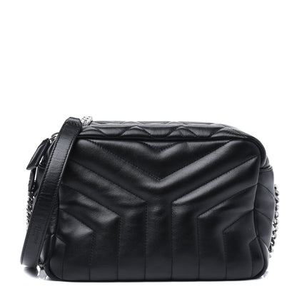 Saint Laurent Calfskin Y Quilted Monogram Small Loulou Bowling Bag Black 1 of 12