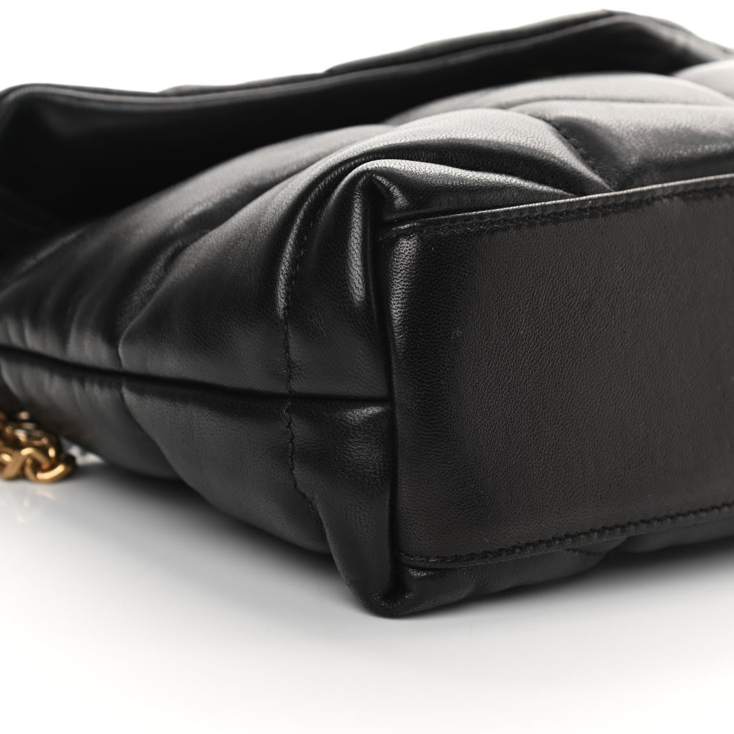 Saint Laurent Lambskin Quilted Toy Loulou Puffer Monogram Chain Satchel Black 9 of 10