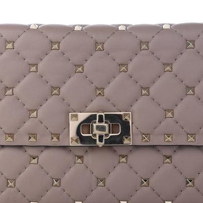 Valentino Garavani Lambskin Rockstud Spike Wallet on Chain Poudre 8 of 8