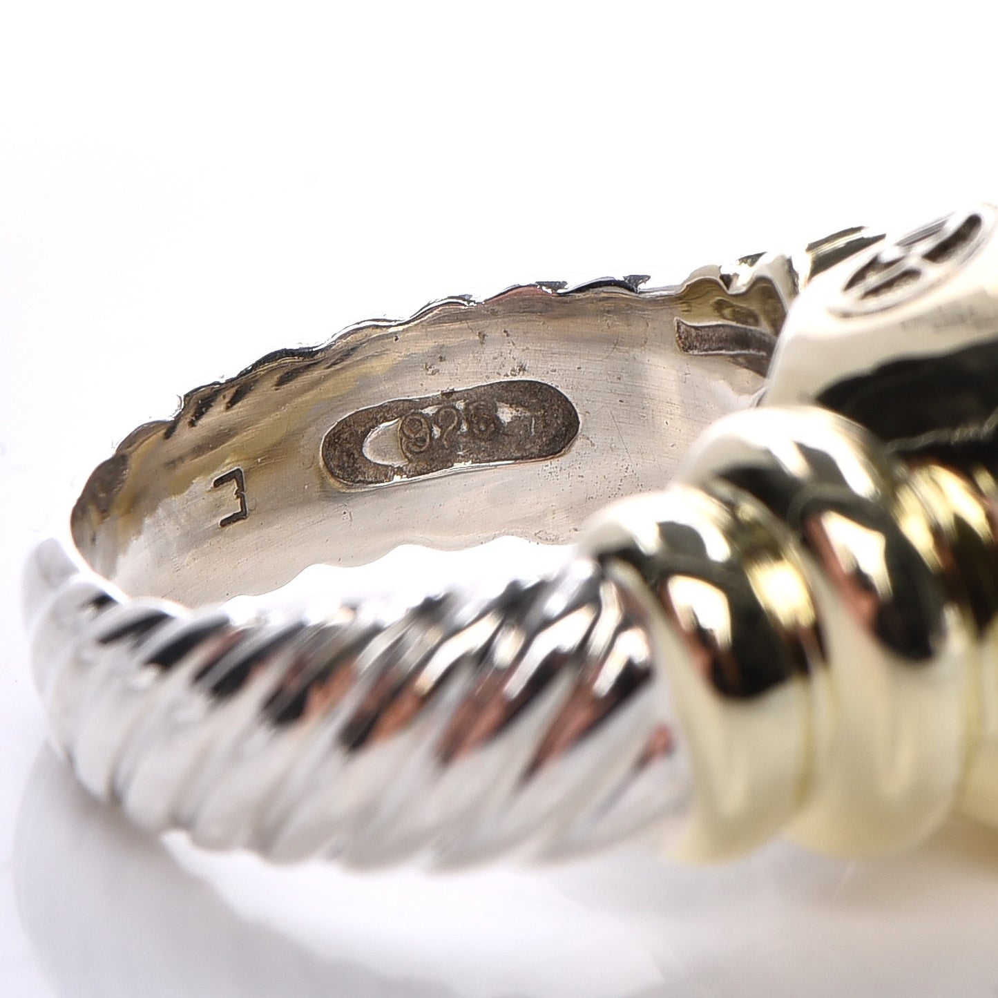 Sterling Silver 14K Yellow Gold Citrine 14mm Noblesse Ring 54 7