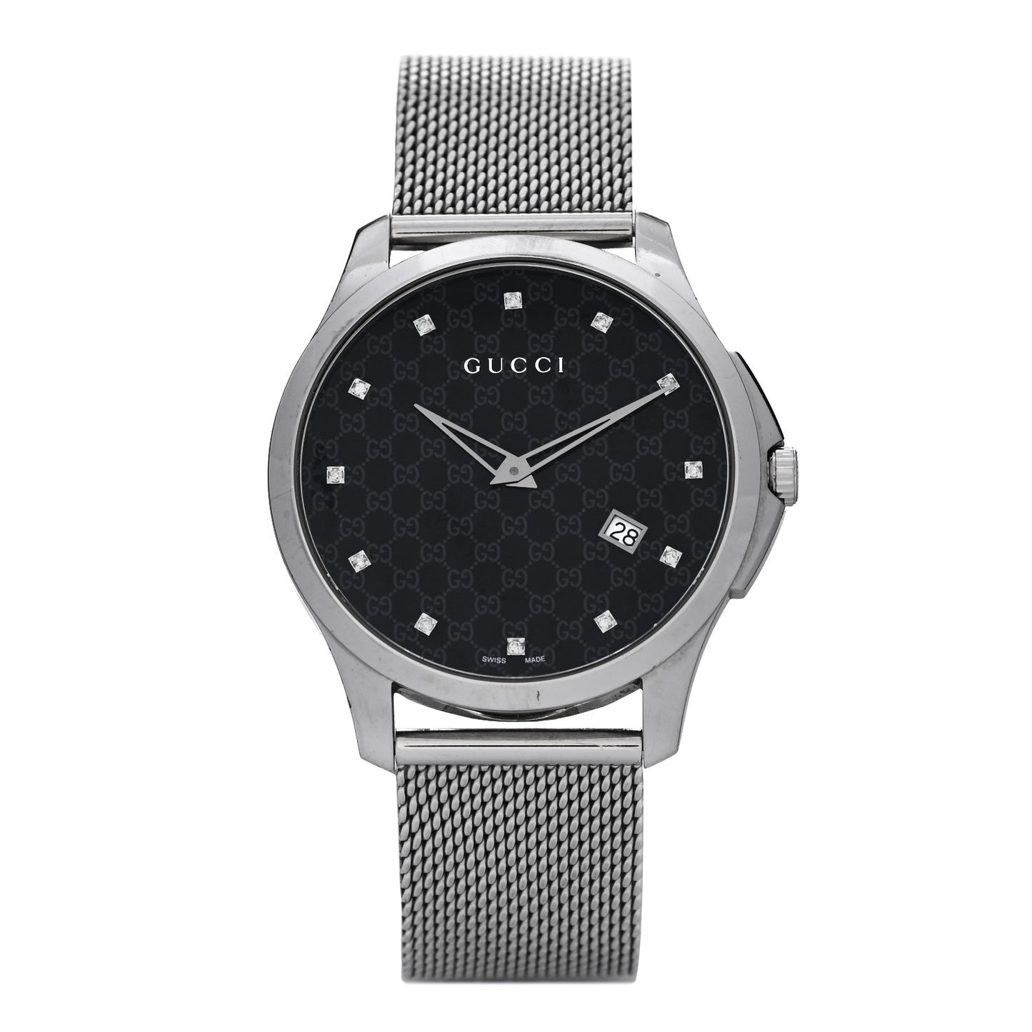 Stainless Steel Diamond 40mm G-Timeless Mesh Quartz Watch Black