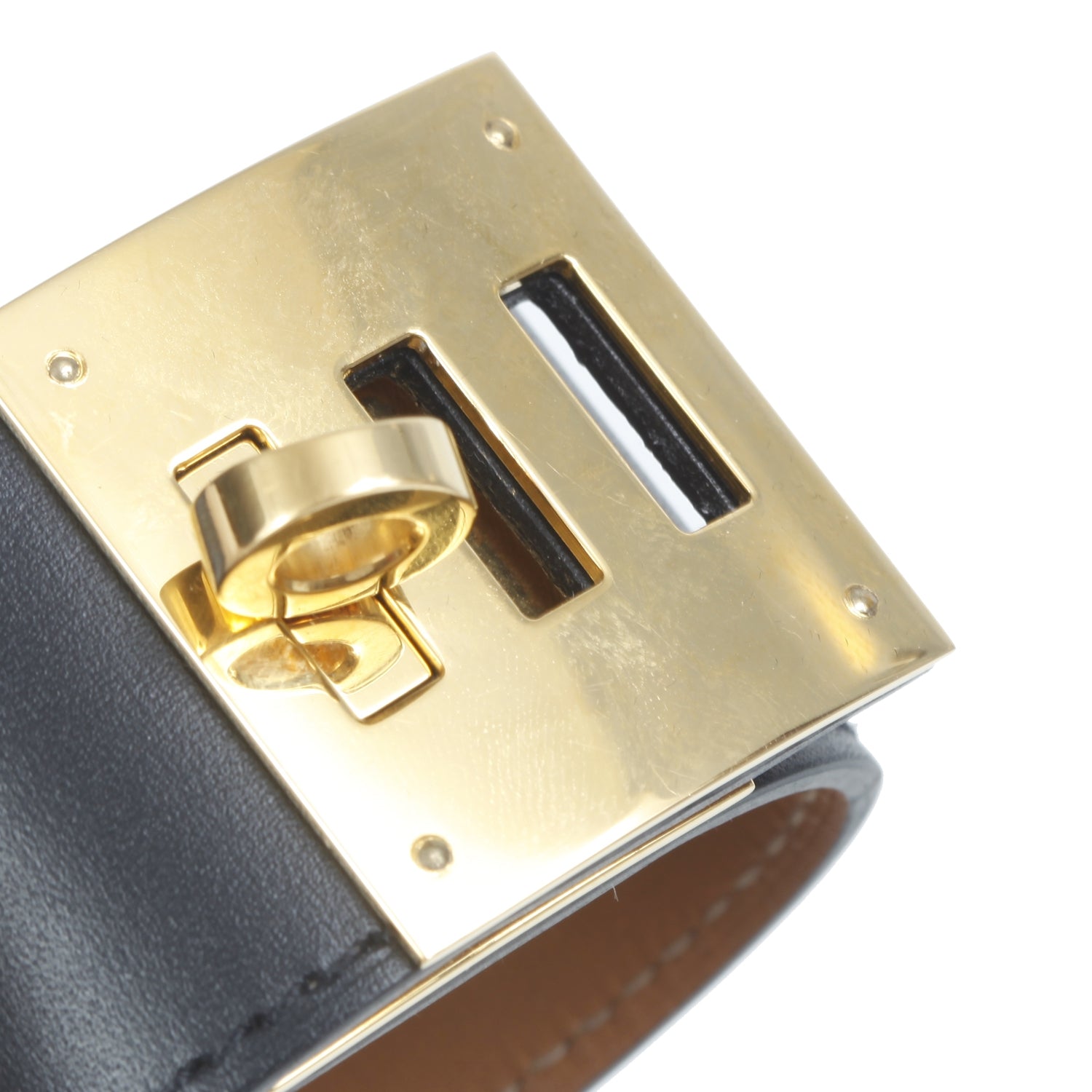 Hermes Swift Leather Kelly Dog Bracelet Black 3 of 6