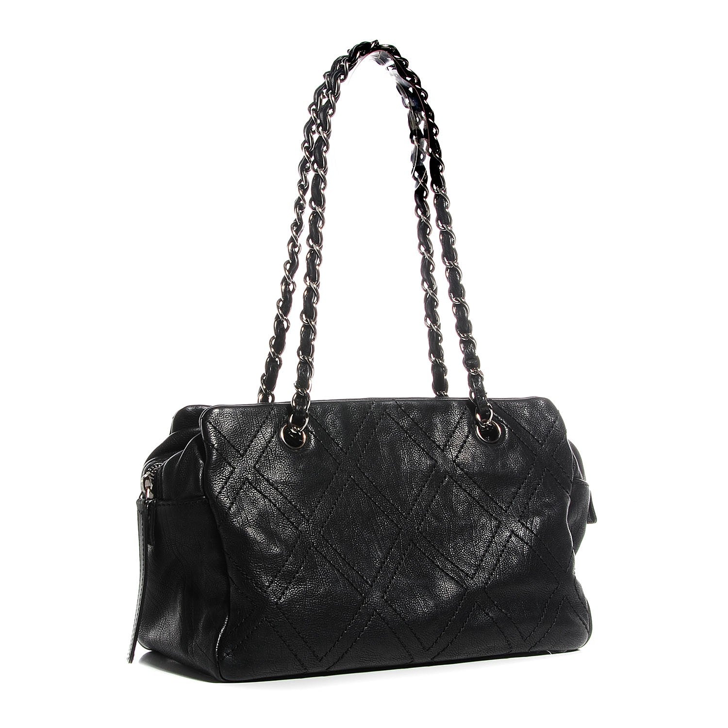 Chanel Calfskin Small Diamond Stitch Tote Black 3 of 7