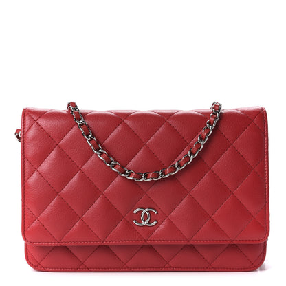 Chanel Caviar Quilted Wallet on Chain WOC Red 1 of 11