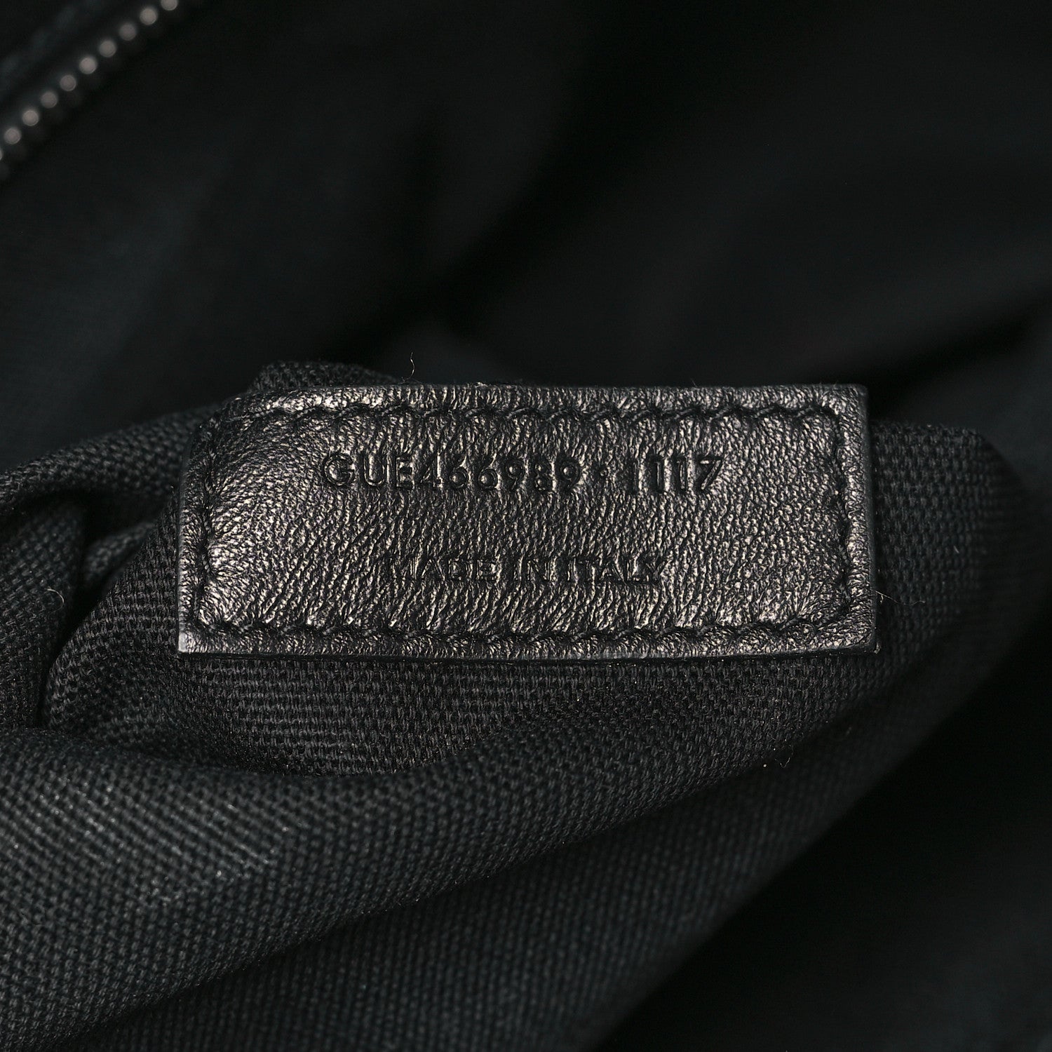 Saint Laurent Calfskin Crocodile Embossed Large Convertible ID Bag Black 8 of 11