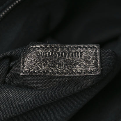 Saint Laurent Calfskin Crocodile Embossed Large Convertible ID Bag Black 8 of 11