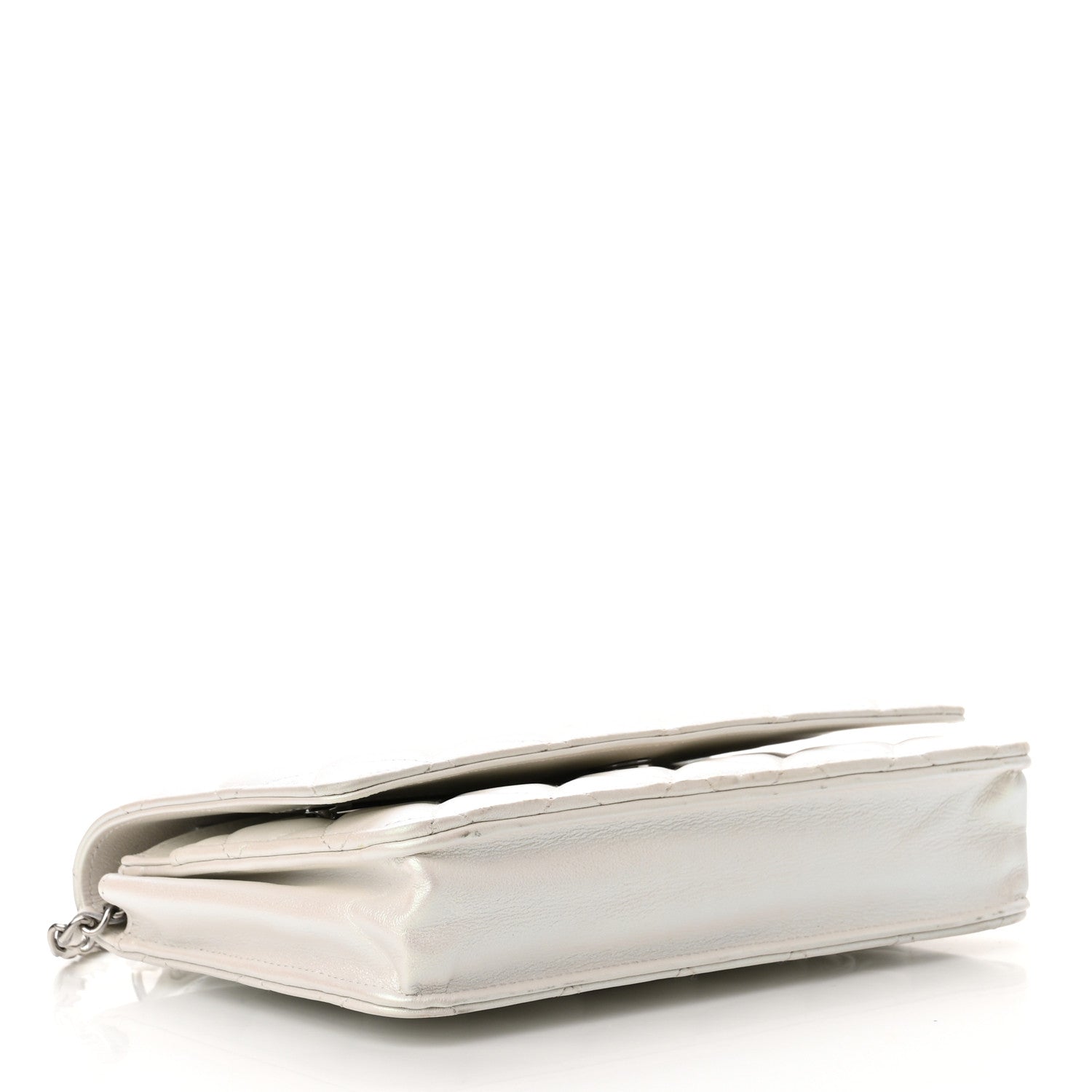 Chanel Lambskin Quilted Coco Bow Wallet On Chain WOC White 4 of 10