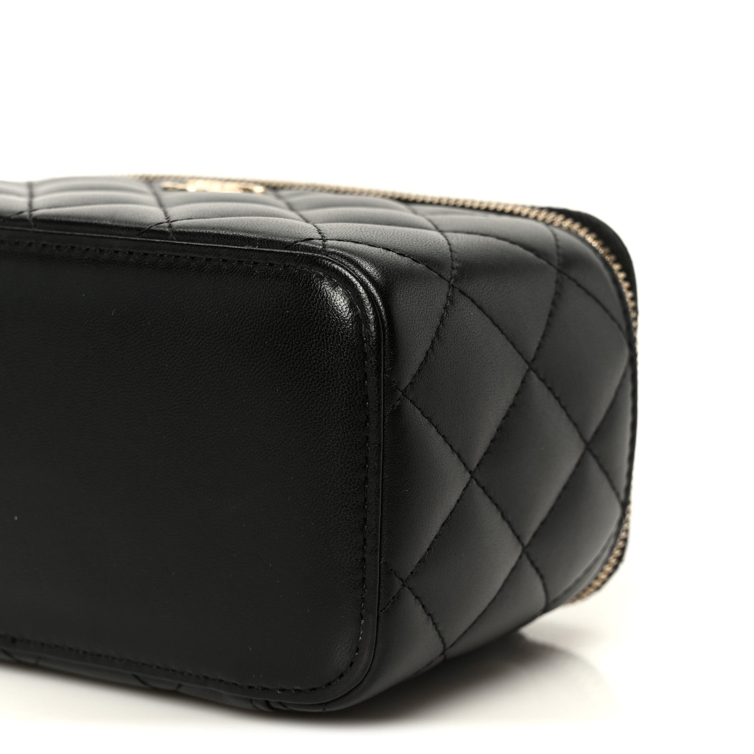 Chanel Lambskin Quilted Small Top Handle Vanity Case With Chain Black 10 of 11