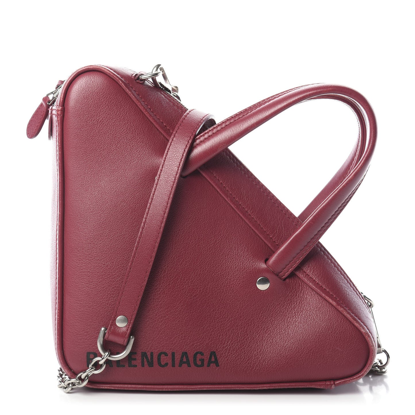 Shiny Day Calfskin XS Triangle Chain Duffle Rouge Grenat